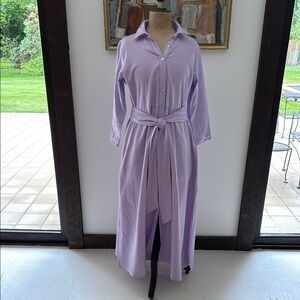 Custom Lavender Button-Up Maxi Dress